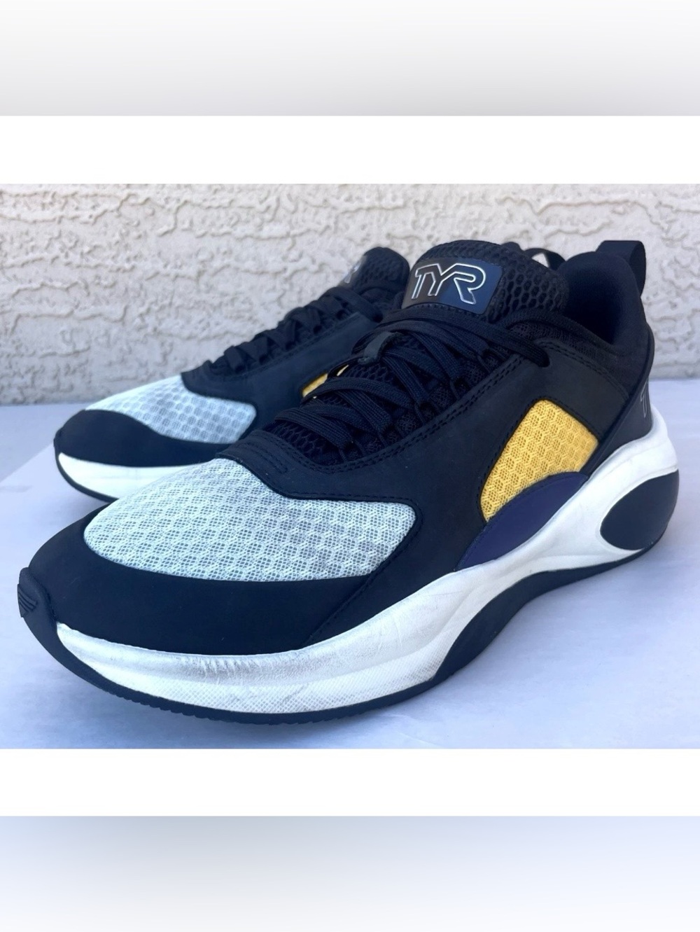 TYR CXT Flow Mens 11.5 Black Teal Gold Lifting Cross Trainers Gym Training Shoes